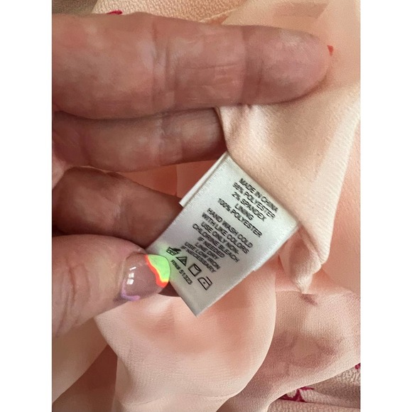 CECE Secret Blush Floral Spring Bouquet Ruffled Hi Low Maxi Dress Sz M - Picture 14 of 16